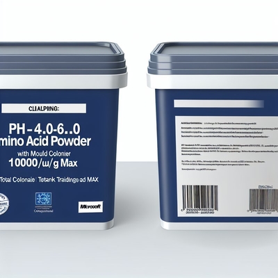 pH 4,0-6,0 Aminosäurepulver mit Form 25 CFU/g Max Gesamtkolonier 1000 CFU/g Max