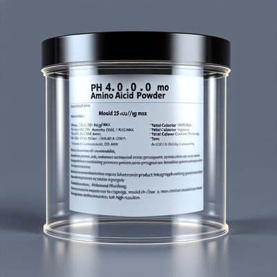 pH 4,0-6,0 Aminosäurepulver mit Form 25 CFU/g Max Gesamtkolonier 1000 CFU/g Max